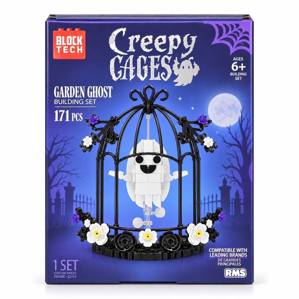 Block Tech Creepy Cages Garden Ghost Building Set 171pc Halloween Craft NEW